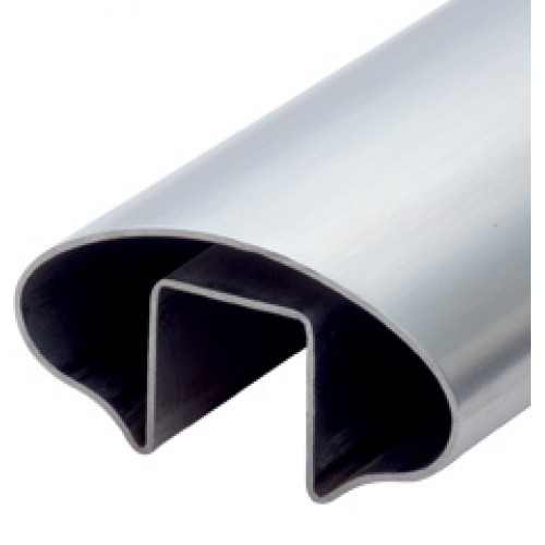 Slotted Tube Oval  80mm x 40mm x 2mm ..........6mtrs Long   Grade 316 Satin 